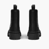 Legend Platform Black Matte Leather Boots - Reinforced Heel Counter & Precision Double-Row Stitching Detail
