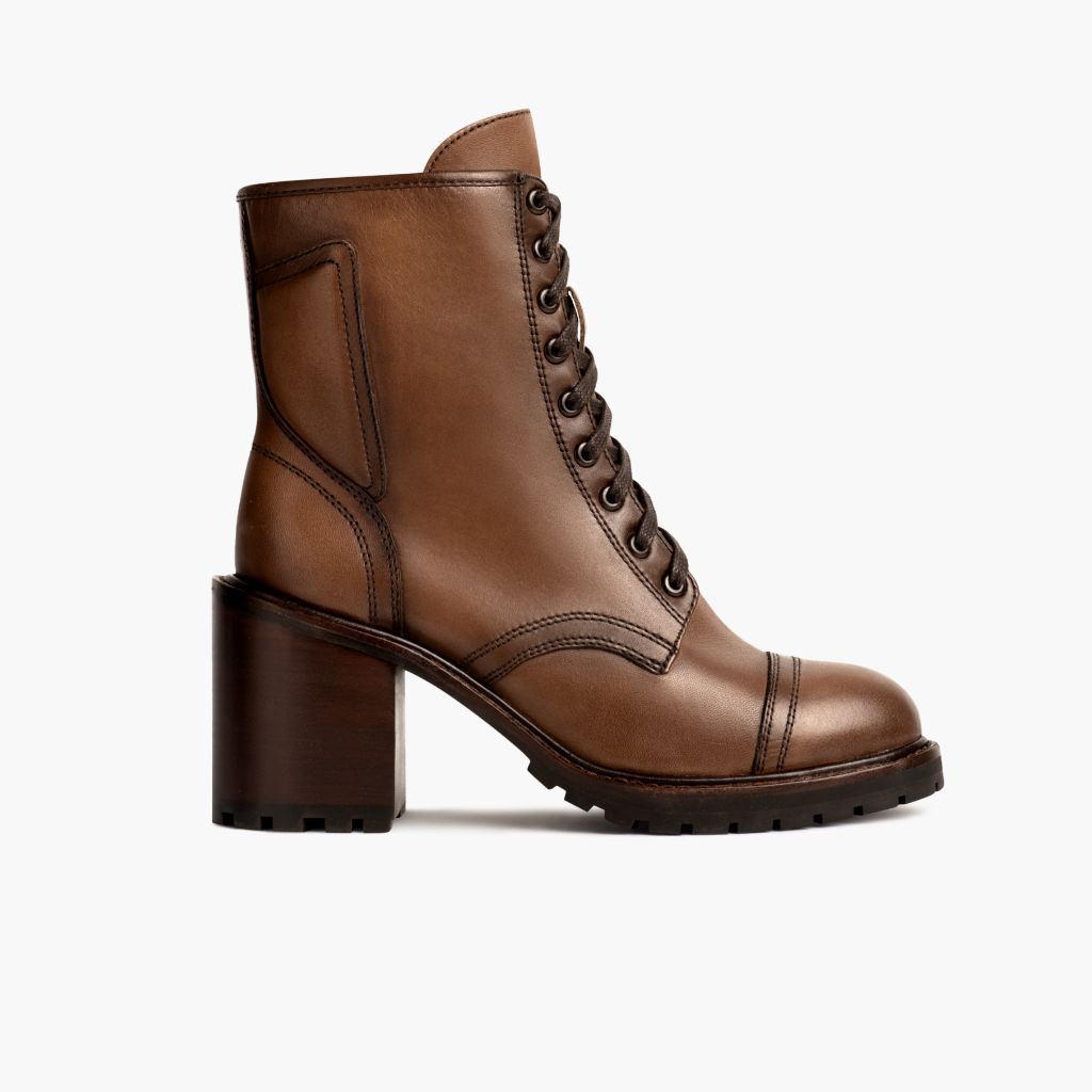 Rebel Blé Ambré Bottines en cuir pour Femme - Contrefort de talon renforcé & surpiqûres doubles de précision