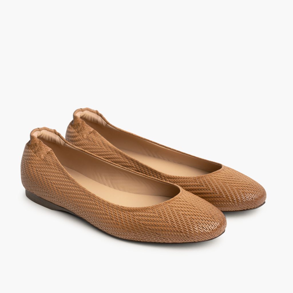 Scrunch Camel Embossed Bottines en cuir pour Femme in Tan Full-Grain Leather - Vue de profil | Acheter en ligne