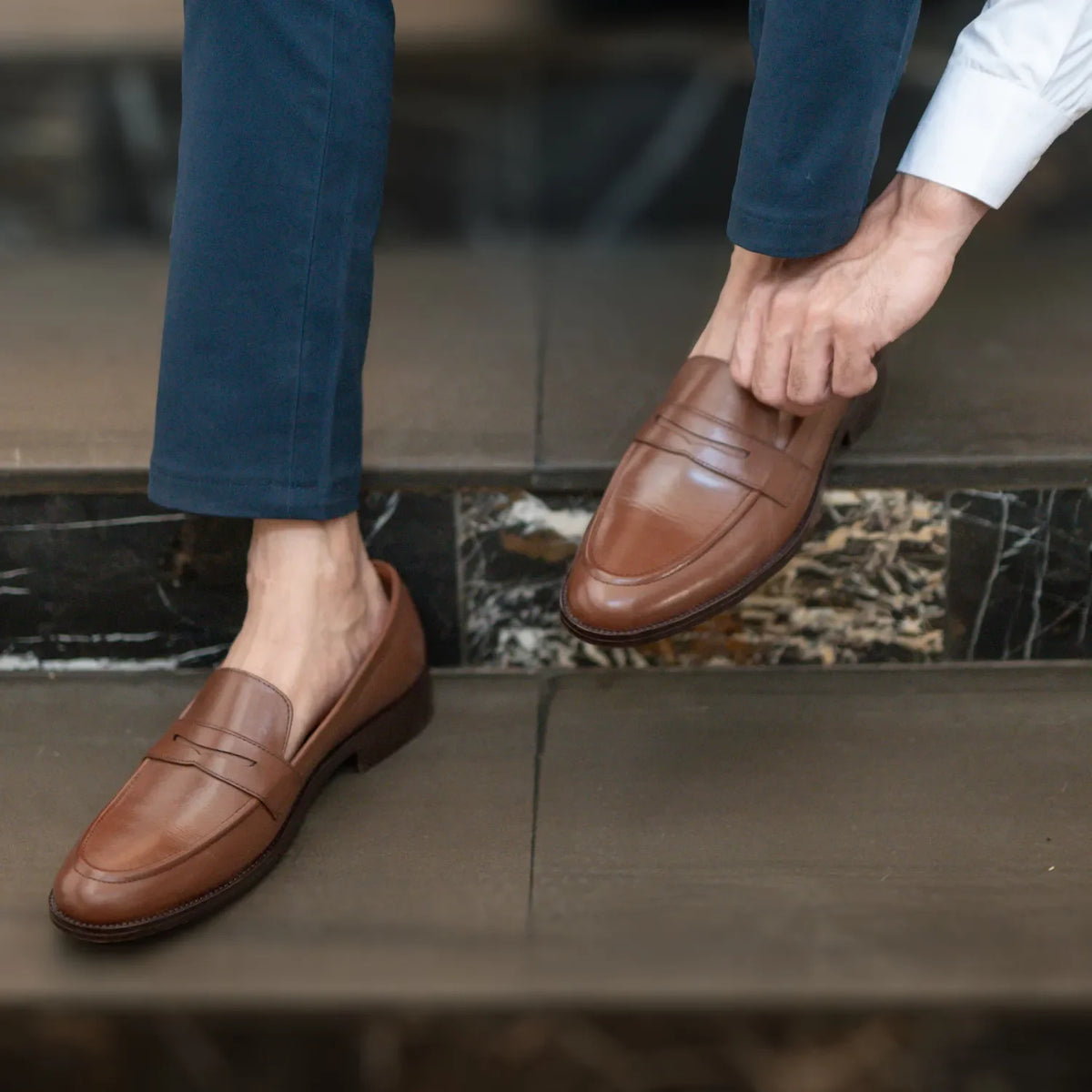 Orlaven Baxton Marron Mocassins en cuir pour Homme footwear image 10