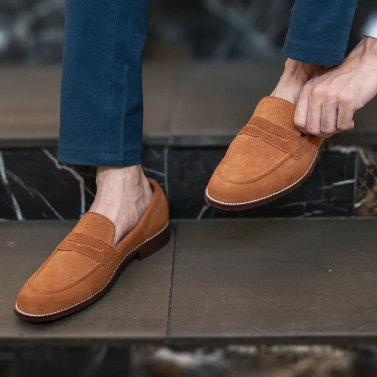 Orlaven Baxton Marron Suede Mocassins en cuir pour Homme footwear image 10