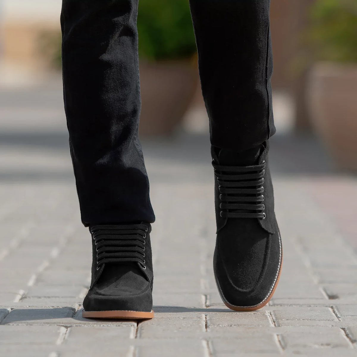 Styled On-Foot Perspective Demonstrating Ankle Fit & Silhouette on Model