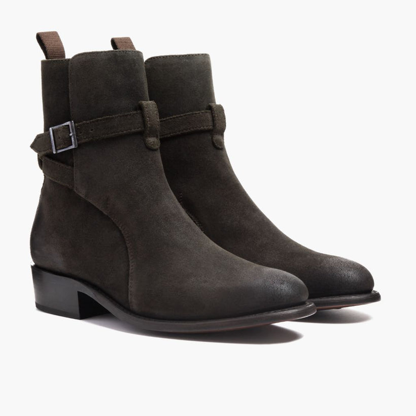 Rogue Olive Foncée Suede Bottines en cuir pour Homme