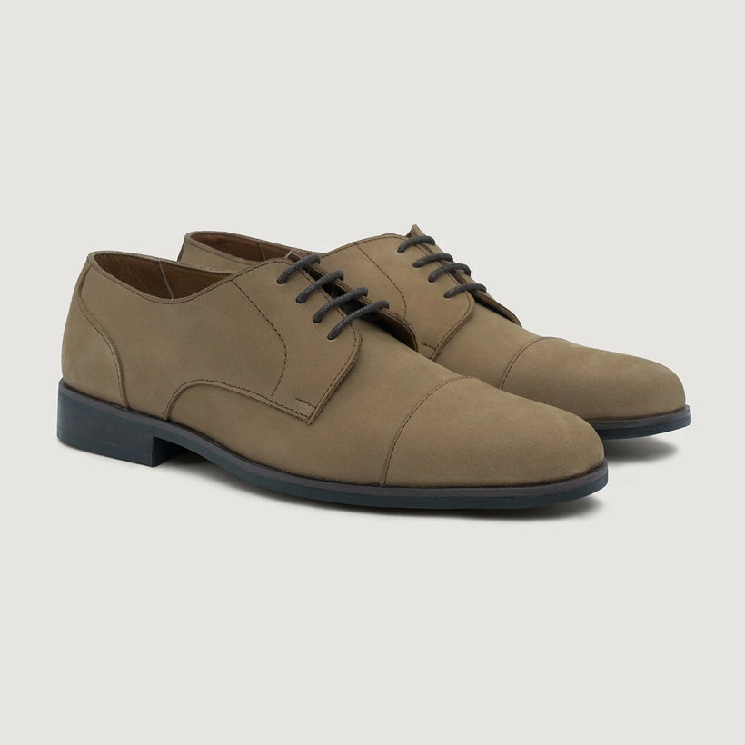 Attorney Derby Marron Nubuck Leather Shoes - StudGuard pour Homme