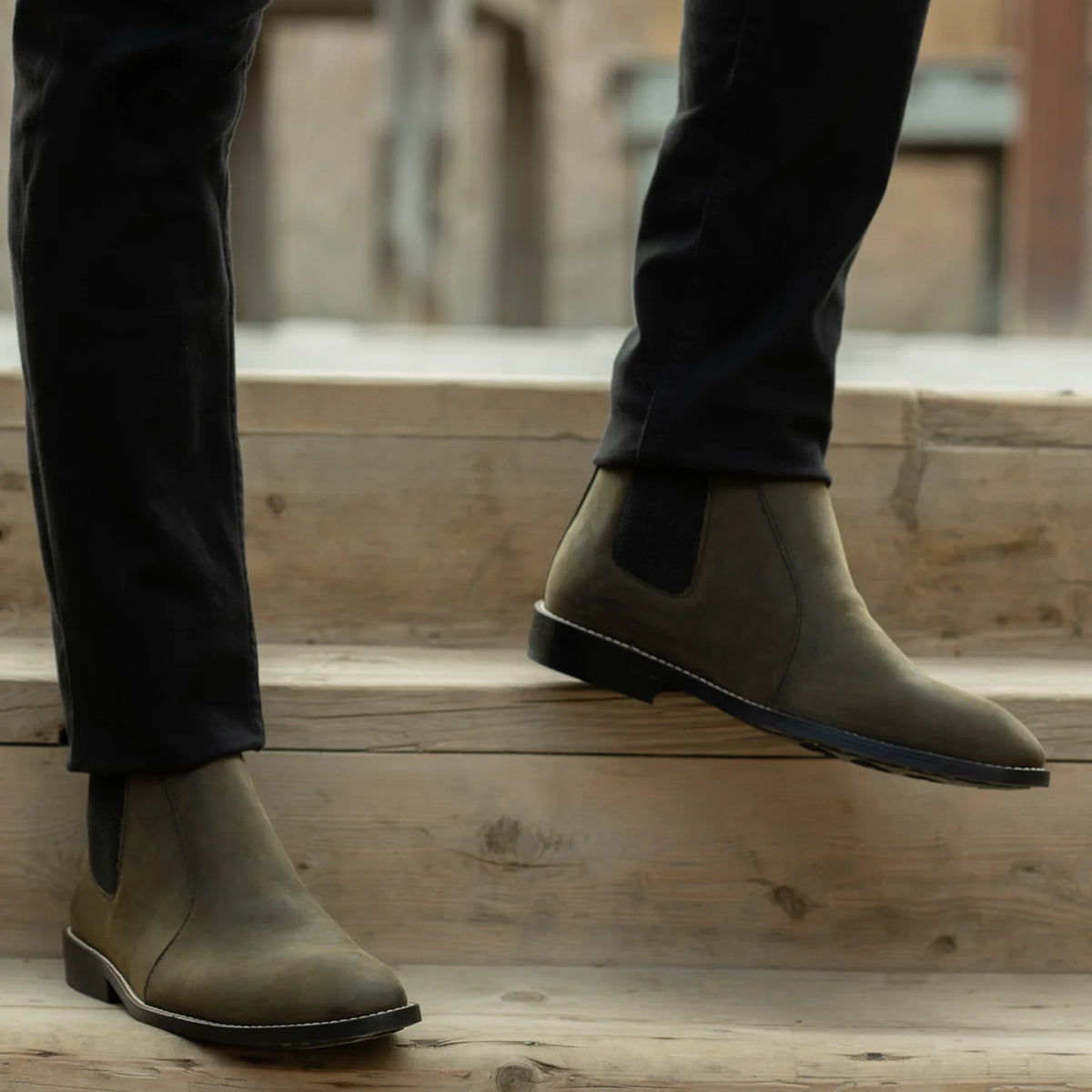 Orlaven Clarkson Chelsea Olive Pullup Bottines en cuir - StudGuard pour Homme footwear image 9