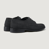 High-Traction Rubber Outsole & Lug Tread Pattern on Dirk Brogues Derby Matte Black Nubuck Leather Shoes StudGuard For Men