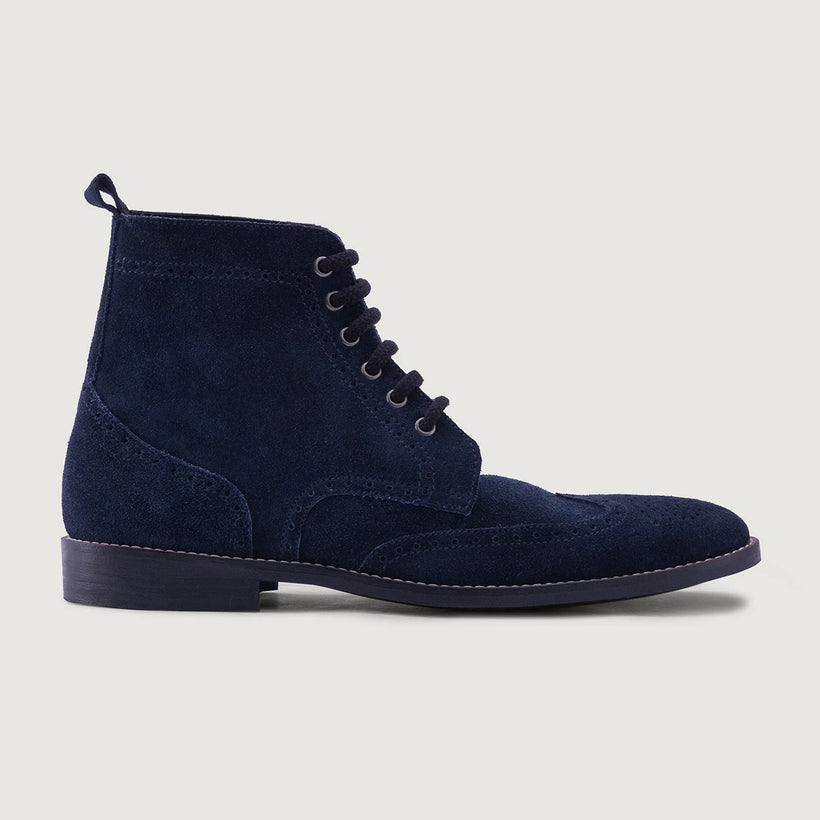 Duster Brogues Bleu Suede Bottines en cuir - StudGuard pour Homme