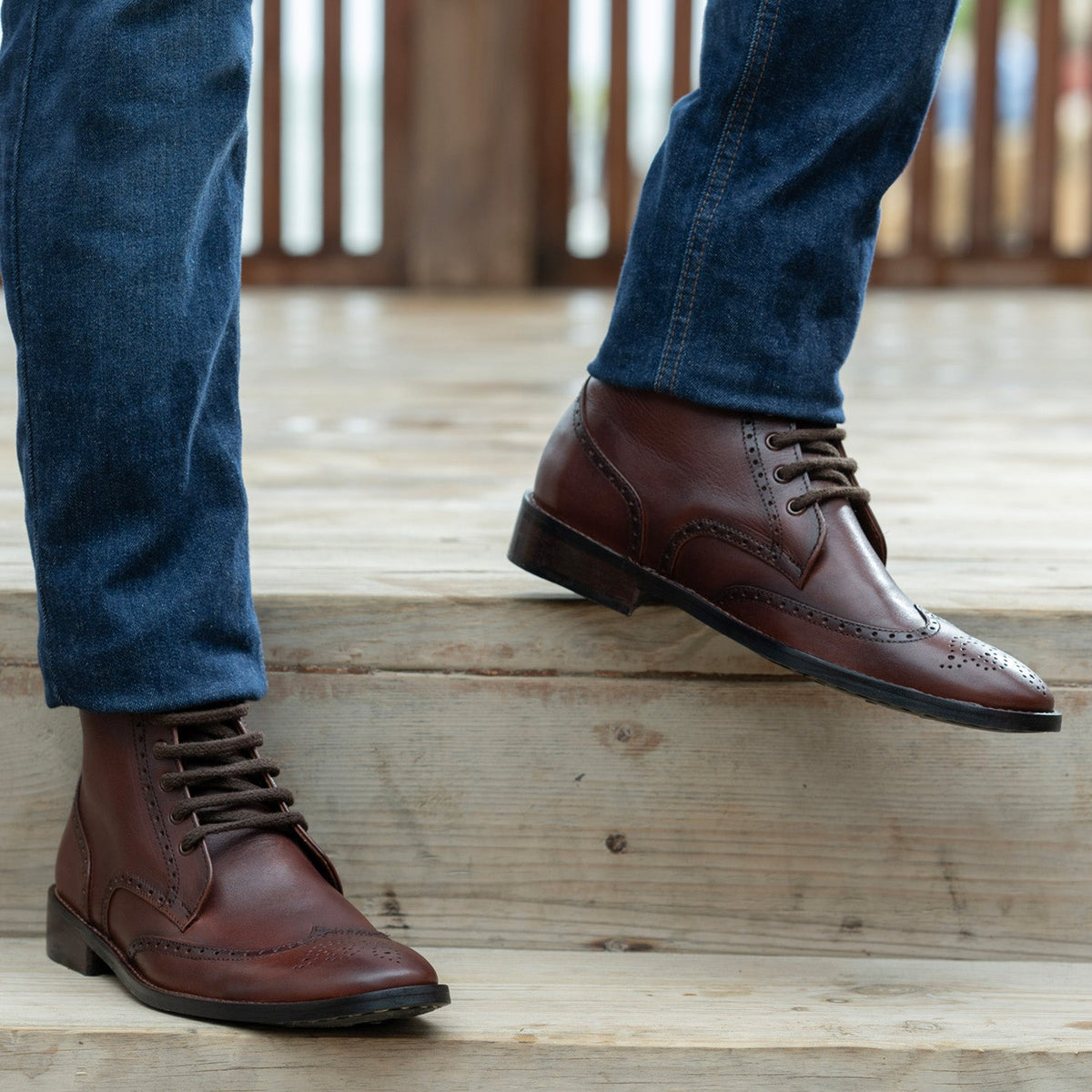 Orlaven Duster Brogues Derby Marron Burnished Bottines en cuir - StudGuard pour Homme footwear image 9