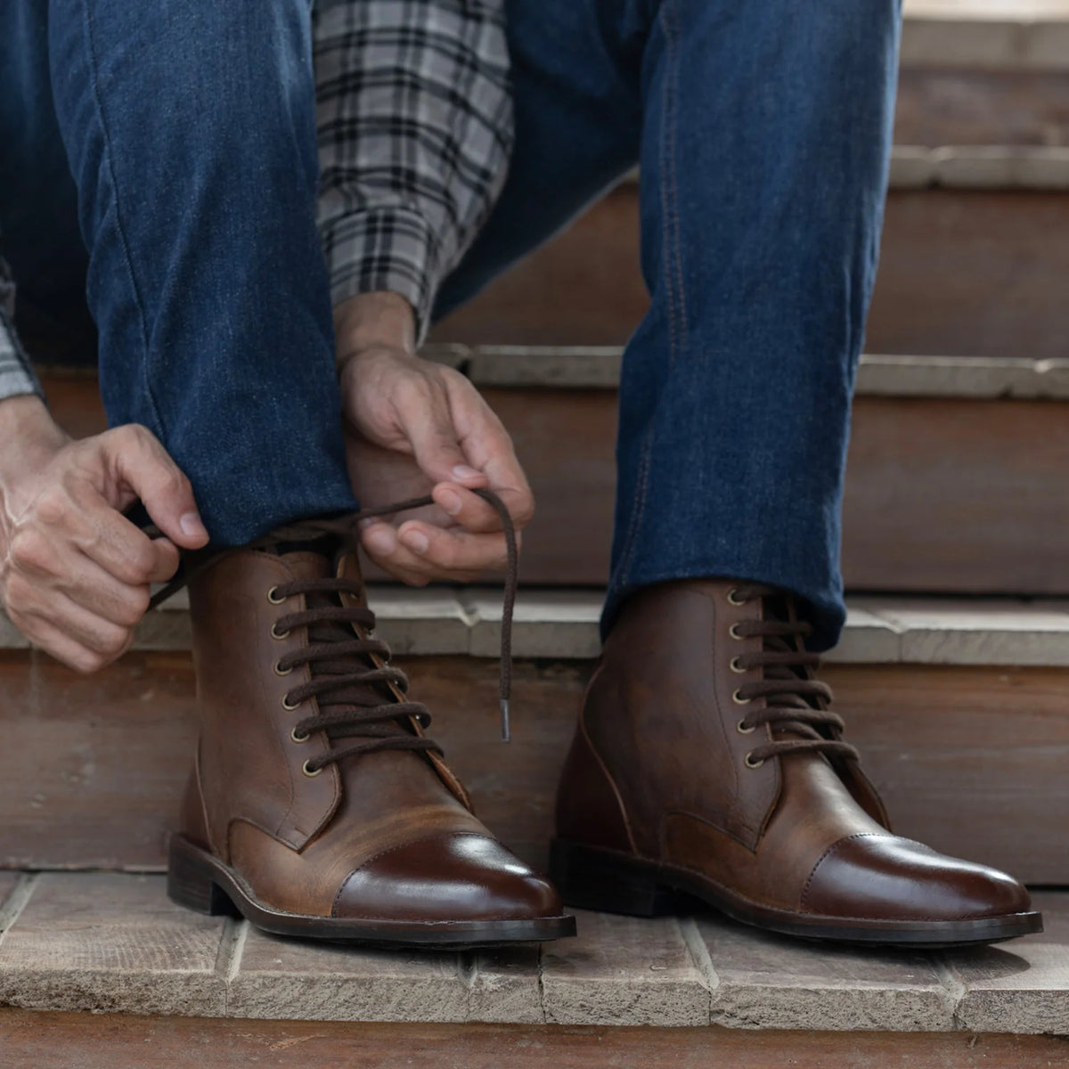Orlaven Knight Derby Hybrid Marron Bottines en cuir - StudGuard pour Homme footwear image 10