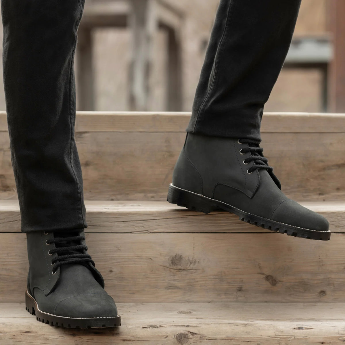 Orlaven Knight Derby Noir Mat Nubuck Bottines en cuir - TerraGrip pour Homme footwear image 9