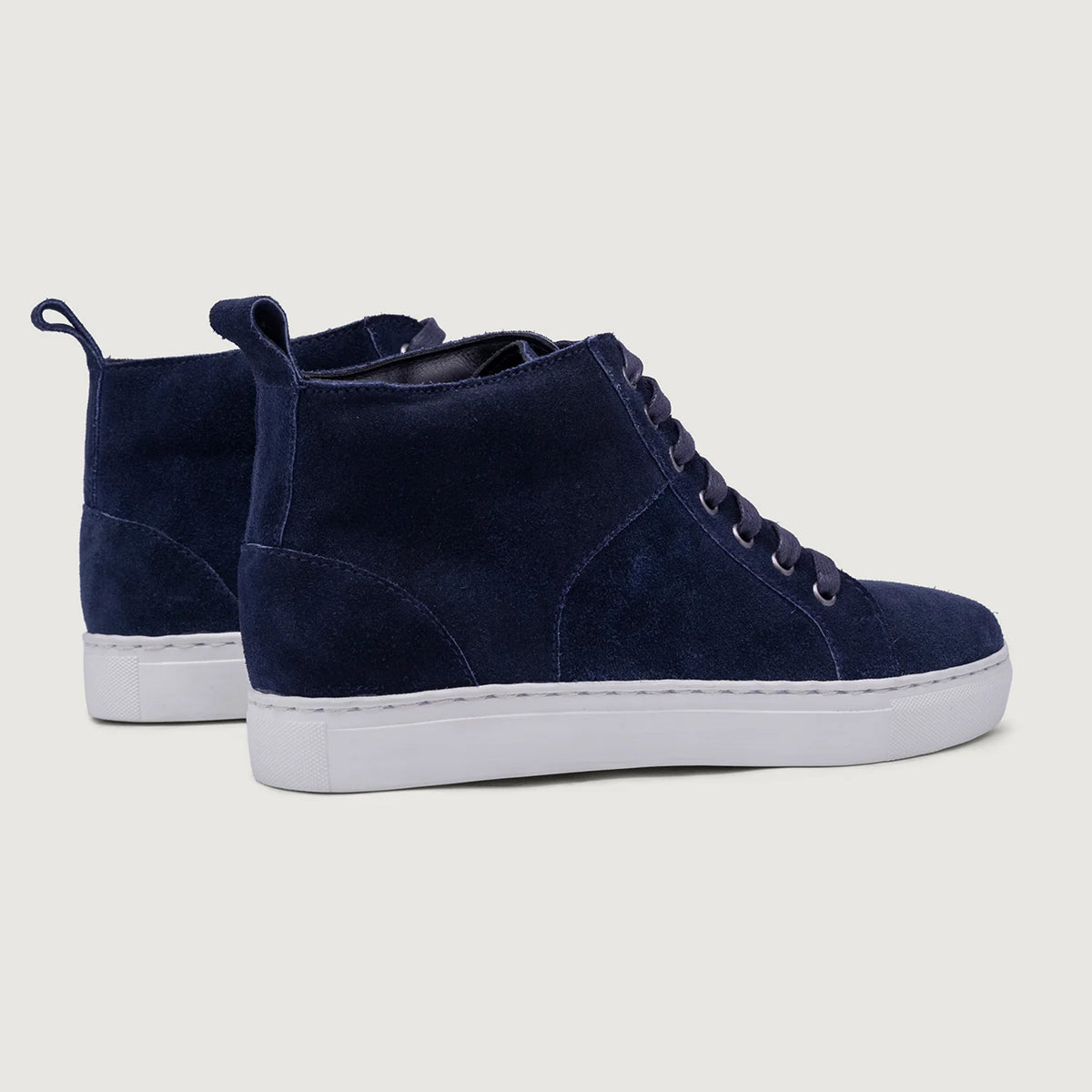 Marty High Top Bleu Suede Baskets en cuir pour Homme For Men - Contrefort de talon renforcé & surpiqûres doubles de précision
