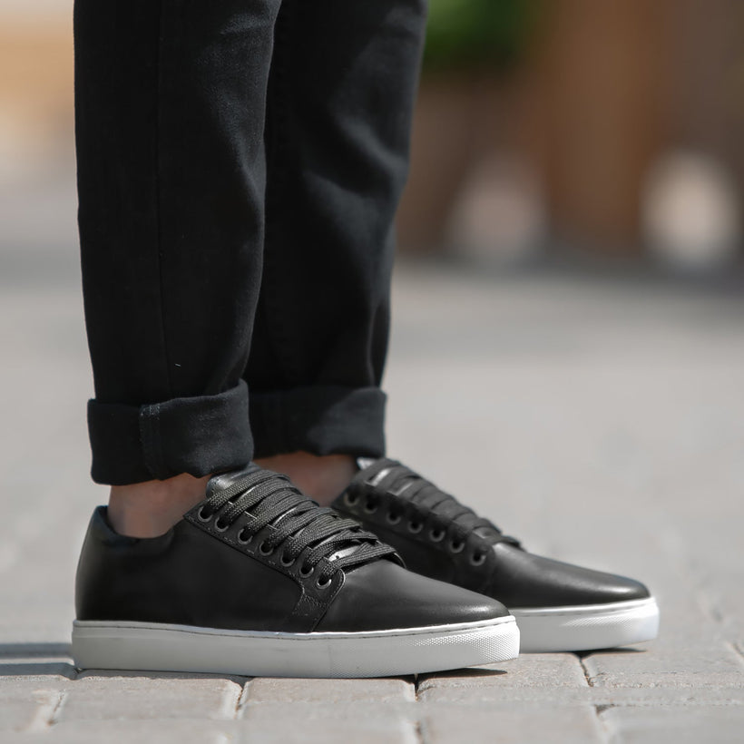 Murphy Low Top Noir Baskets en cuir pour Homme
