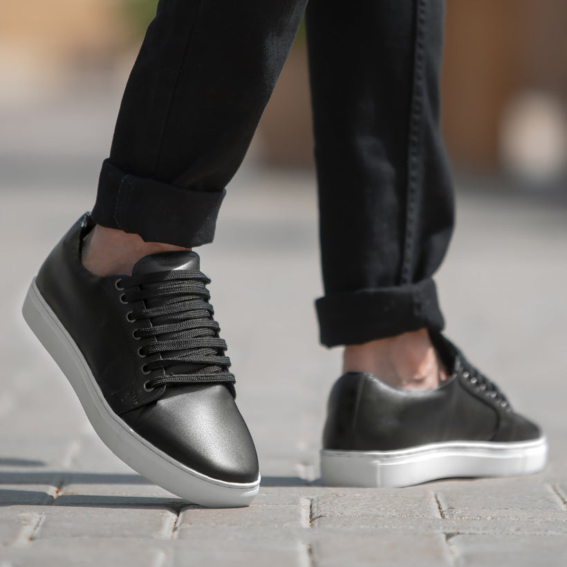 Murphy Low Top Noir Baskets en cuir pour Homme
