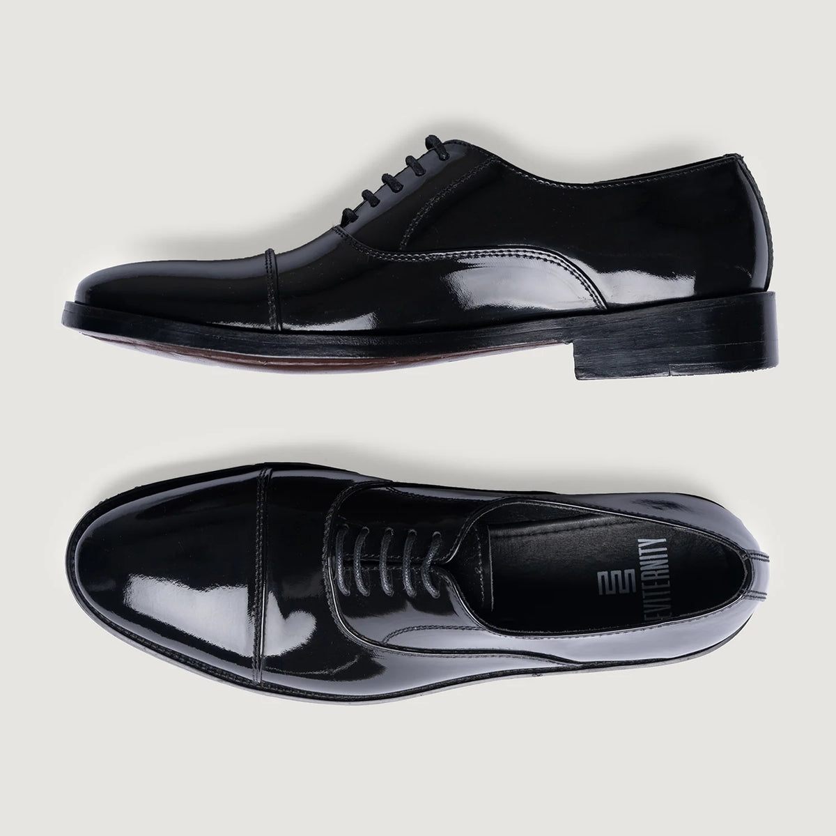 Professor Oxford Noir Chaussures en cuir verni pour Homme For Men - Contrefort de talon renforcé & surpiqûres doubles de précision