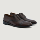 Professor Oxford Burnished Brown Leather Shoes For Men in Burnished Brown Full-Grain Leather - Lateral Side Profile View | Buy Online