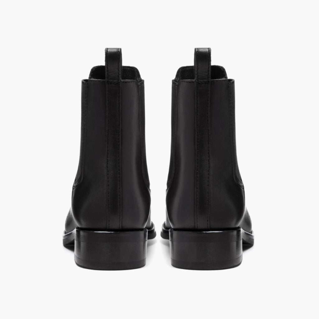 High-Traction Rubber Outsole & Lug Tread Pattern on Duchess Noir Bottines en cuir pour Femme