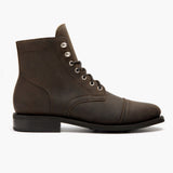 Captain Tobacco Leather Boots in Classic Full-Grain Leather - Lateral Side Profile View | Buy Online