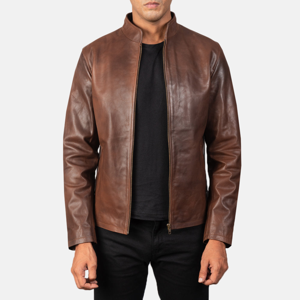 Alex Veste Motard en Cuir pour Homme – Vue produit alternative 1