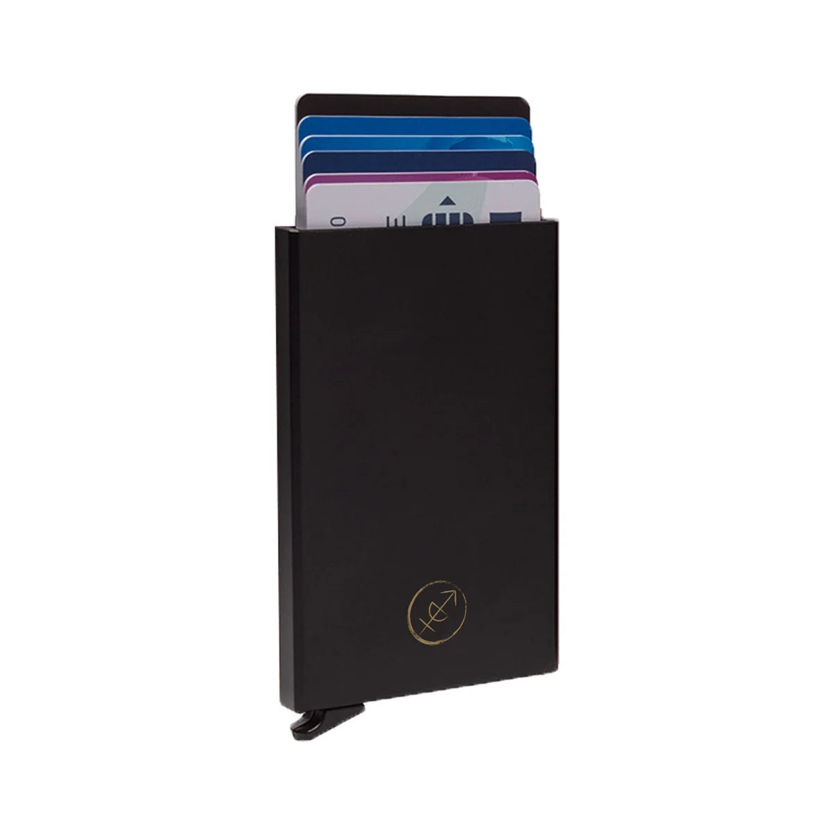 
Porte-cartes en aluminium en cuir pleine fleur véritable 100% - Full Exterior Vue de face & silhouette ajustée | Acheter en ligne