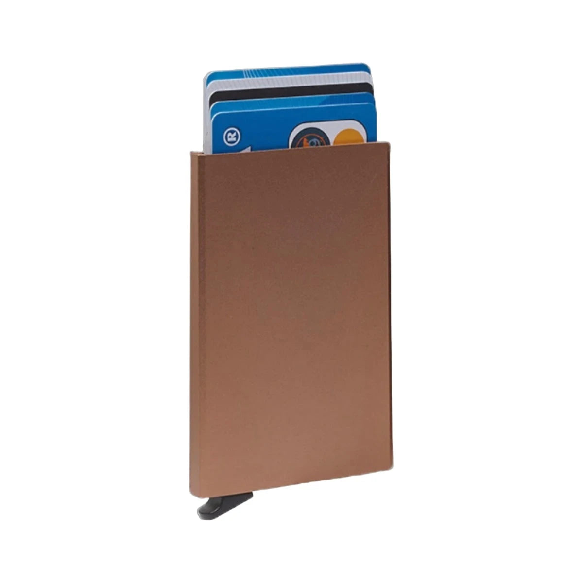 
Classic 100% Full-Grain Leather Card Holder - Perspective arrière montrant les bretelles en cuir renforcées