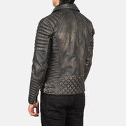Armand Vert Veste Motard en Cuir pour Homme – Vue produit alternative 6