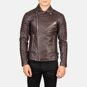 Armand Vert Veste Motard en Cuir pour Homme – Vue produit alternative 4