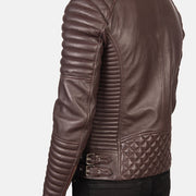 Armand Vert Veste Motard en Cuir pour Homme – Vue produit alternative 6