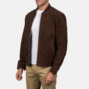 Blain Marron Blouson Bomber en Cuir pour Homme – Vue produit alternative 2