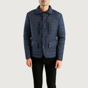Men's Bo Quilt Windbreaker Veste en Cuir pour Homme - Vue de profil avec coupe de manche ergonomique
