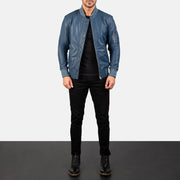 Bomia MA-1 Blouson Bomber en Cuir pour Homme – Vue produit alternative 3