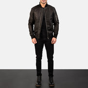 Bomia MA-1 Blouson Bomber en Cuir pour Homme – Vue produit alternative 2