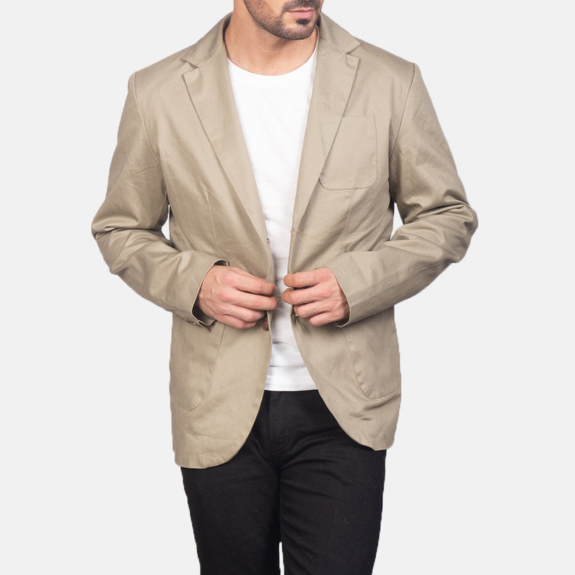 Borges Beige Blazer en Cuir pour Homme