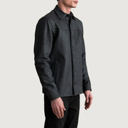 
Tumbled Black Sheepskin leather Jacket - Vue arrière montrant la carrure ajustée et l'ourlet net