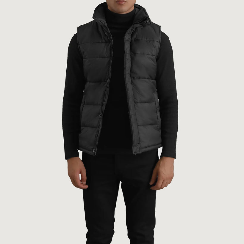 Bryan Noir Puffer Vest pour Homme