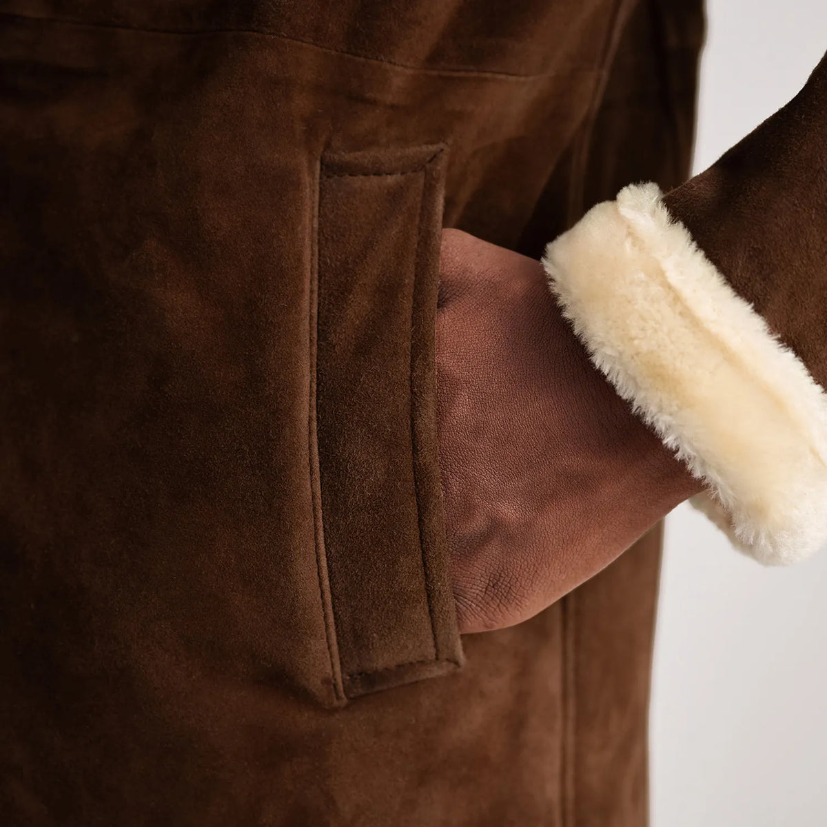 
Charles Manteau en Cuir Marron Shearling Manteau en Cuir pour Homme – alternate product view 6