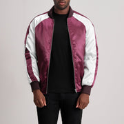 Clarke Bordeaux Varsity Veste en Cuir pour Homme - Vue de profil avec coupe de manche ergonomique