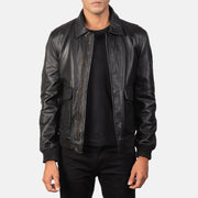 Men's Coffmen Brown Suede A2 Bomber Jacket in Brown Goatskin Suede - Vue de face &amp; silhouette ajustée | Acheter en ligne
