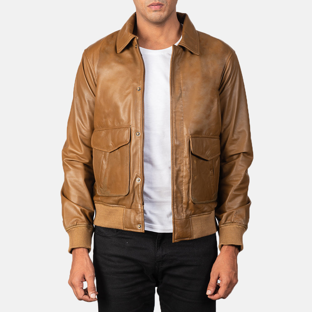 Coffmen Blouson Bomber en Cuir pour Homme – Vue produit alternative 1