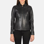 Black Sheepskin leather Jacket - Vue de dos avec coupe ajustée aux épaules &amp; ourlet soigné
