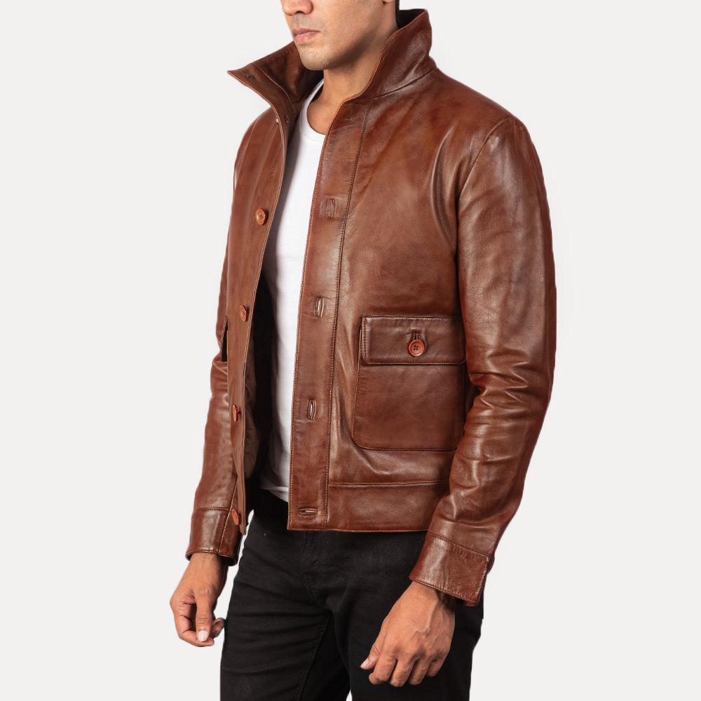 Columbus Blouson Bomber en Cuir pour Homme – Vue produit alternative 2