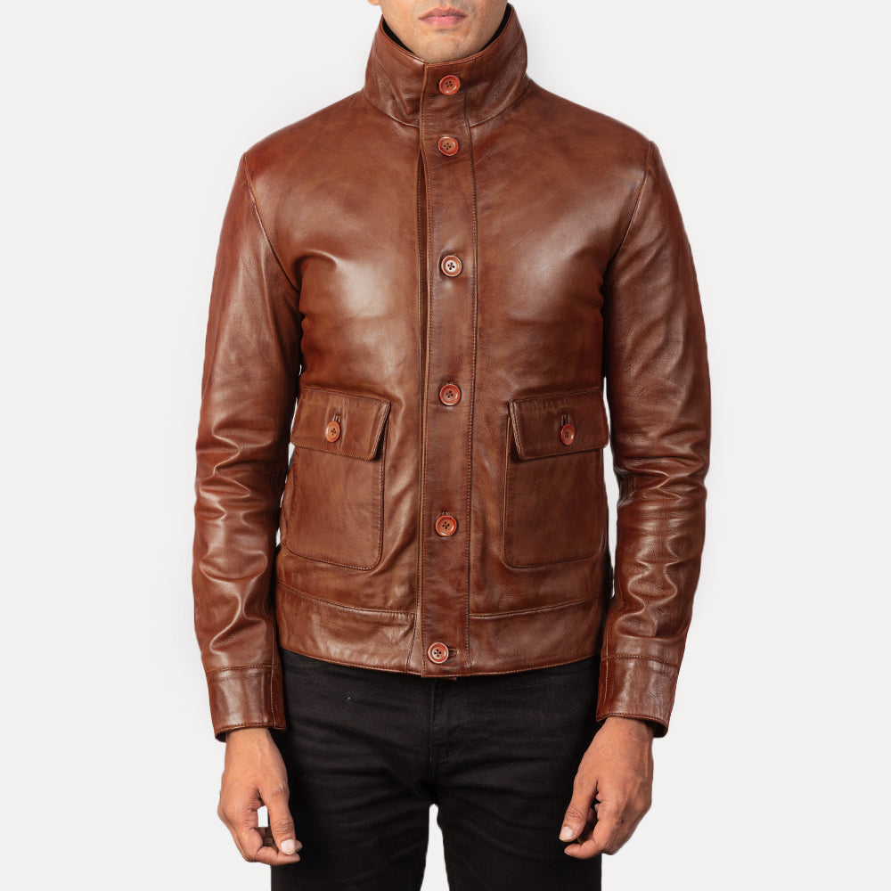Columbus Blouson Bomber en Cuir pour Homme – Vue produit alternative 3