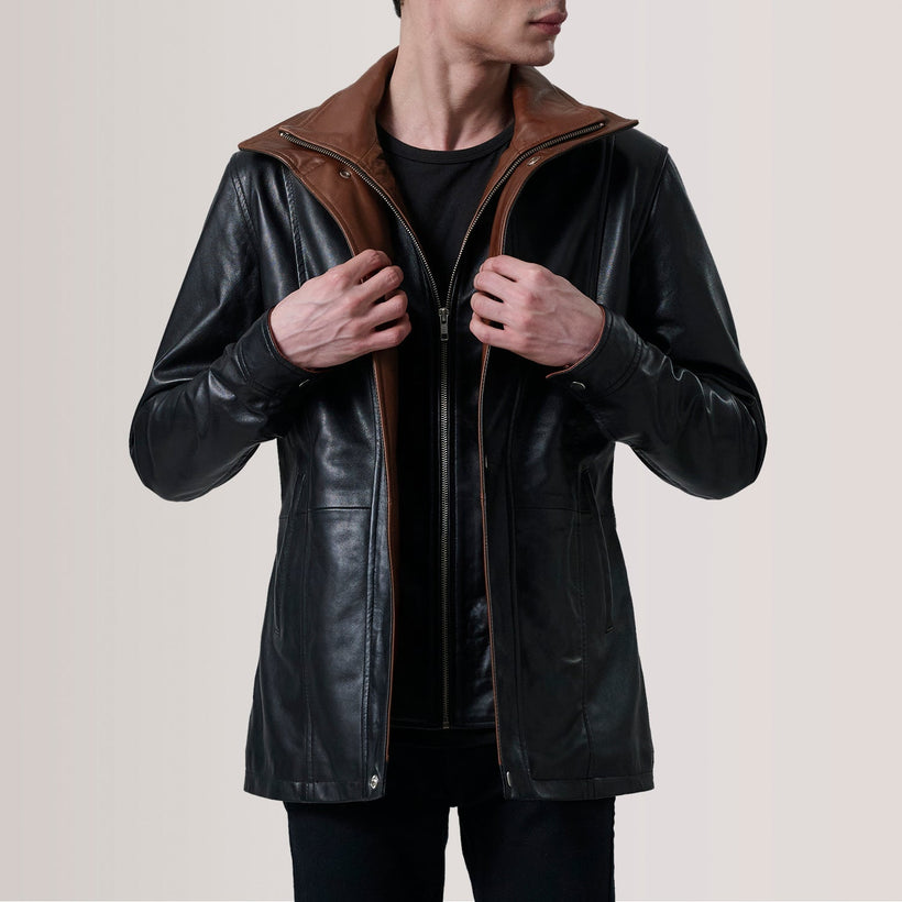 Connor Manteau en Cuir pour Homme