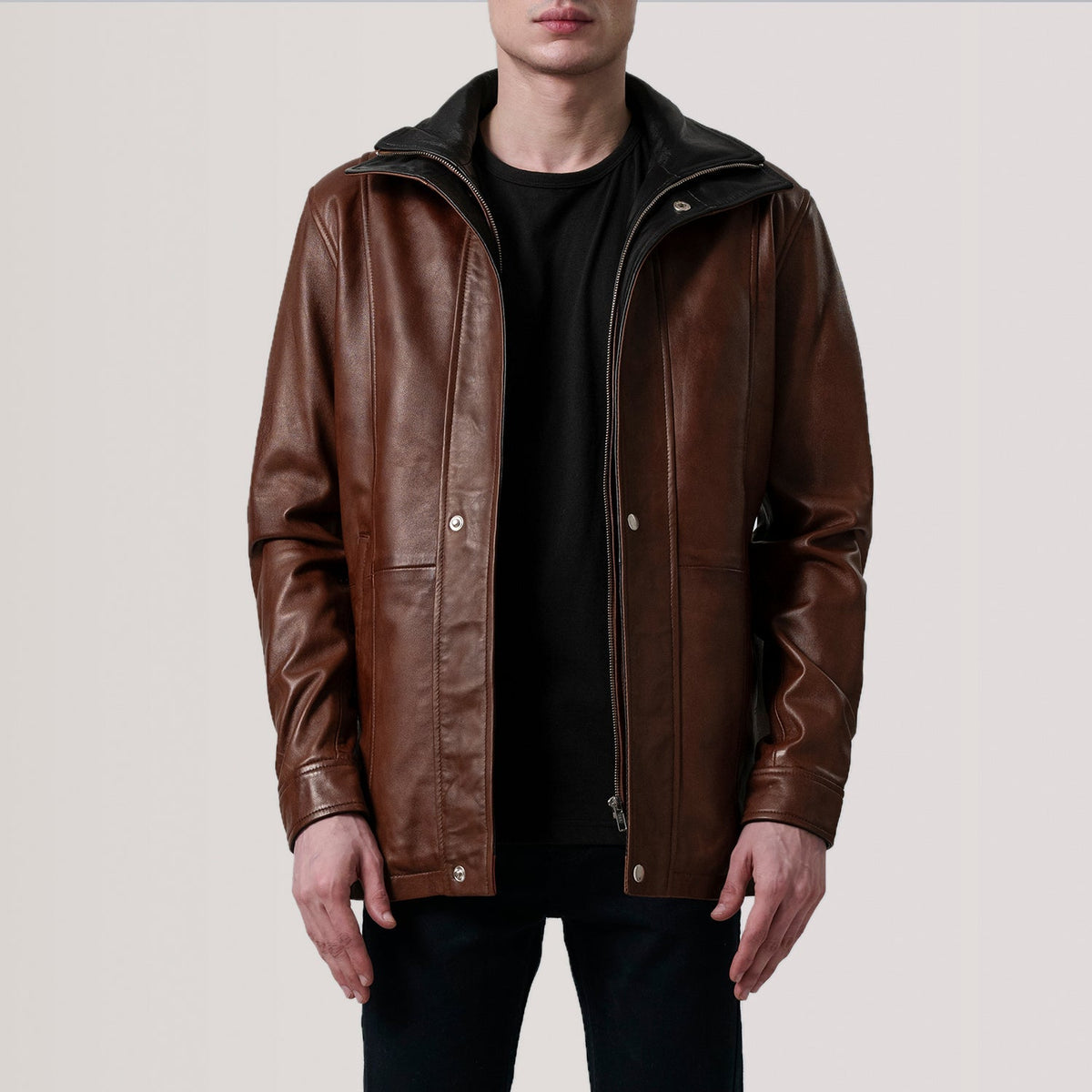 Connor Manteau en Cuir pour Homme – Vue produit alternative 1