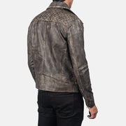 Danny Matelassé Veste Motard en Cuir pour Homme – Vue produit alternative 6