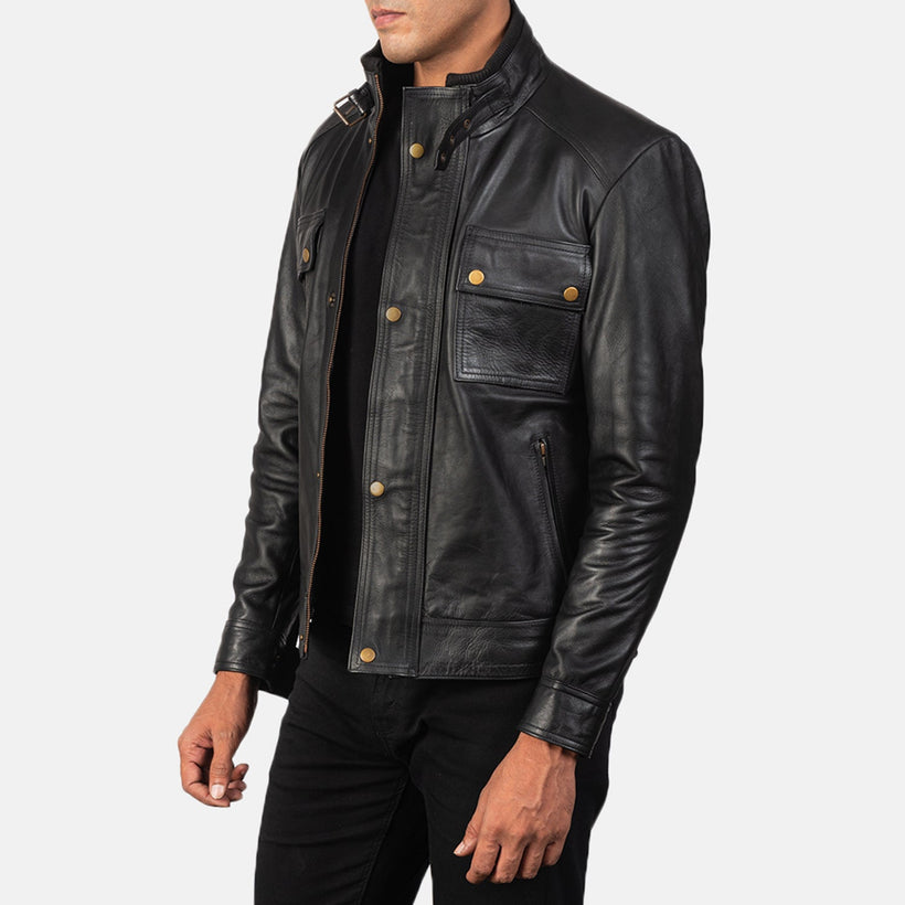 Darren Veste Motard en Cuir pour Homme