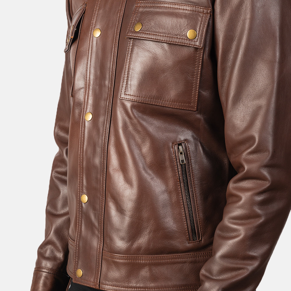 Darren Veste Motard en Cuir pour Homme – Vue produit alternative 6