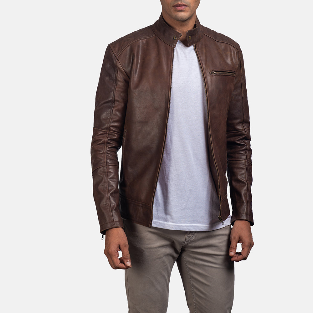 
Dean Noir Veste Motard en Cuir pour Homme – alternate product view 1