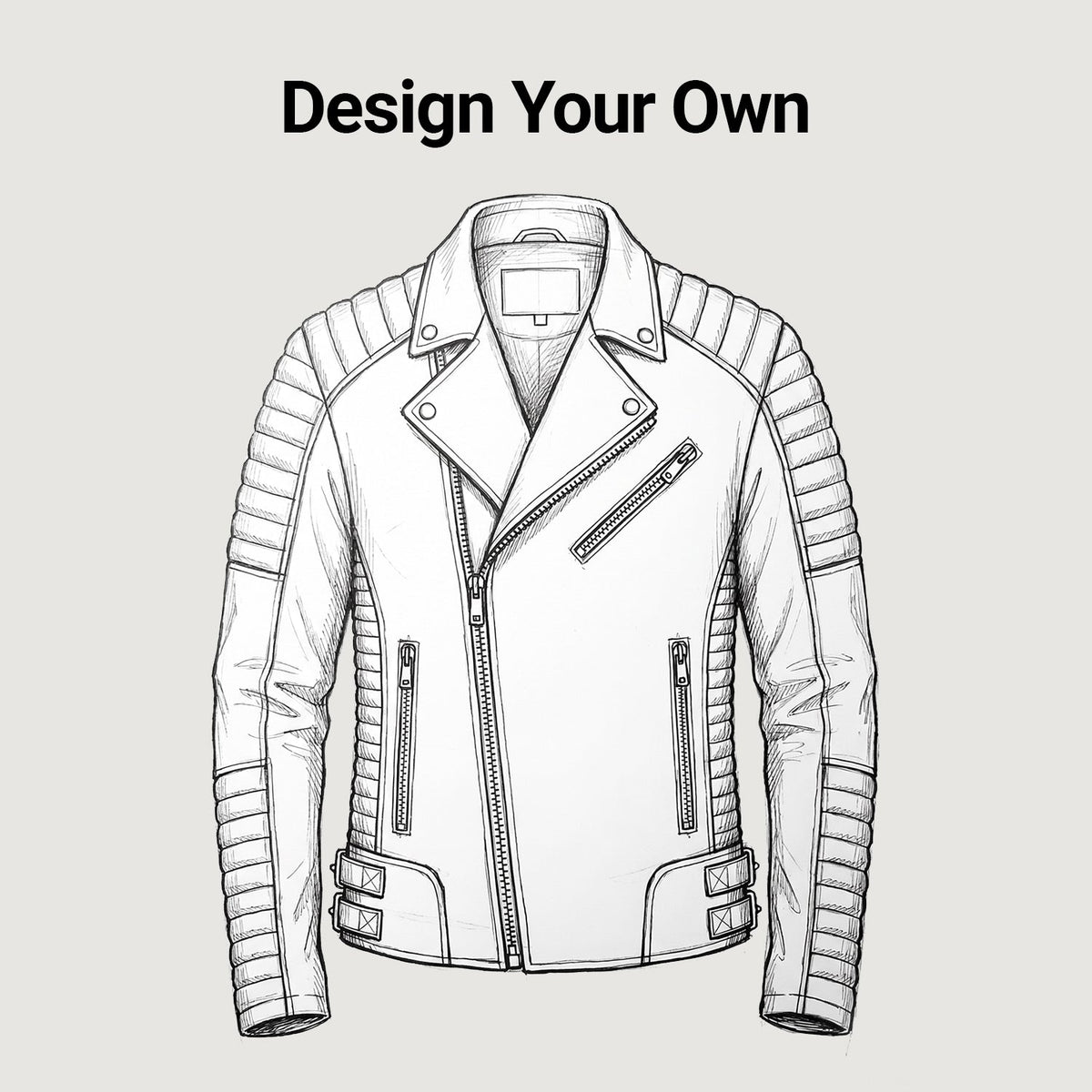 Design Your Custom Leather Jacket | Free Shipping &amp; Alteration in Classic Full-Grain Leather - Vue de face &amp; silhouette ajustée | Acheter en ligne