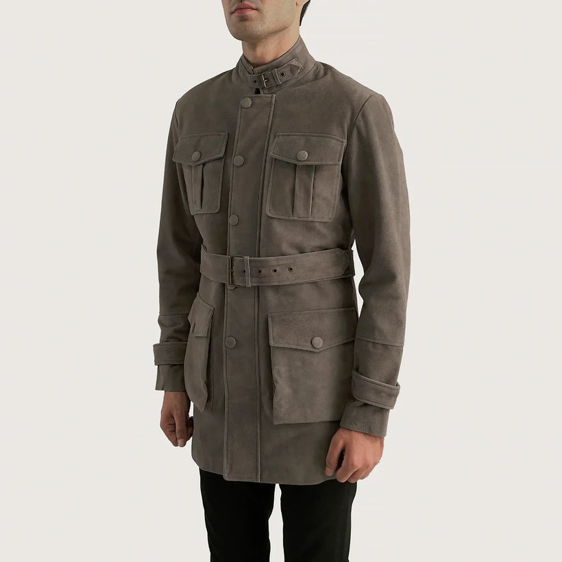 Dolf Gris Veste en Daim pour Homme