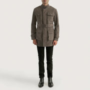 Dolf Gris Veste en Daim pour Homme - Vue de profil avec coupe de manche ergonomique